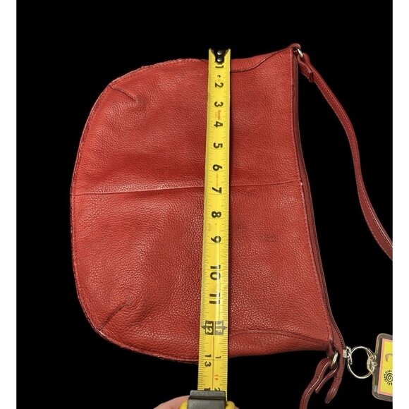 Vintage St Johns Bay Genuine Red Pebble Leather Hobo Shoulder Bag Purse 13 x 9 - Picture 10 of 12